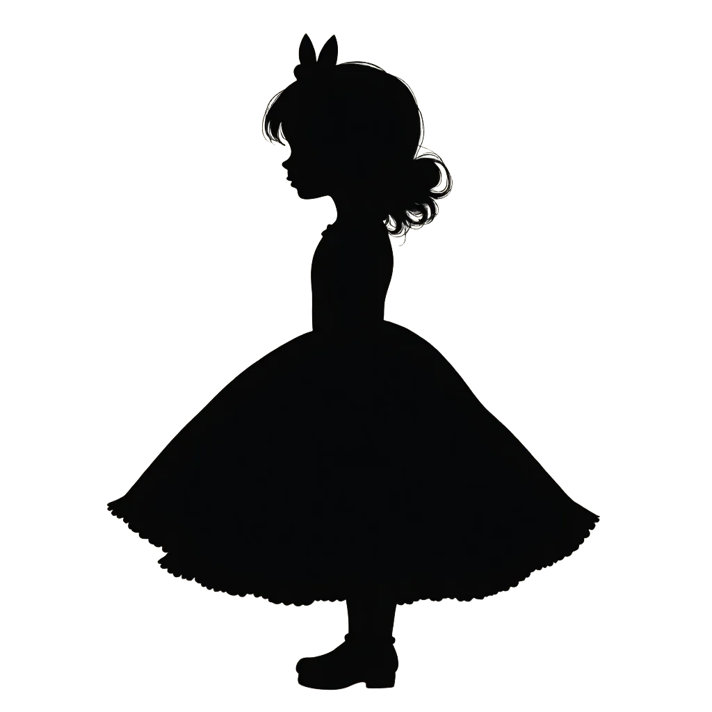 Silhouette of a Girl in a Dress